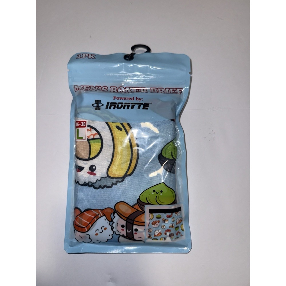 Ironyte Men Sushi Boxer Briefs Large Novelty Kawaii Bday Gift Funny Cartoon NWT
